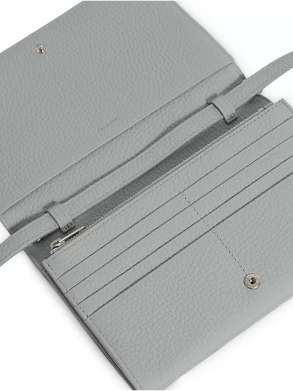 AllSaints Sage Green Pebbled Leather “Fetch” Crossbody Bag with Chain Strap - Picture 3 of 12